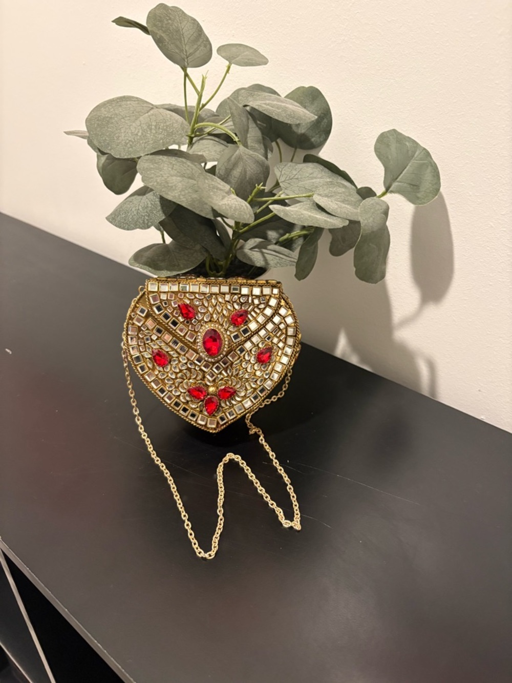Metal clutc, bag, for women